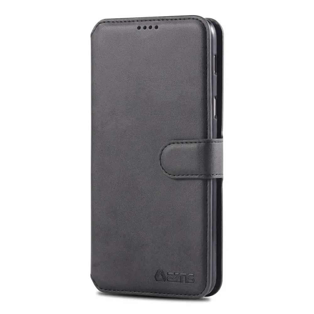 Black xnw Кожаный флип-чехол для Xiaomi mi A2 Lite Red mi Note 8, 7, 6, 5 Pro, чехол-кошелек для Red mi 6a 5, 6 Pro, держатель для карт, Global Coque, 128gb - Цвет: Black xnw