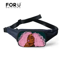FORUDESIGNS/поясная сумка для женщин, черная, для девочек, Волшебная африканская поясная сумка, Женские поясные сумки на молнии, Женская поясная сумка, сумка для денег