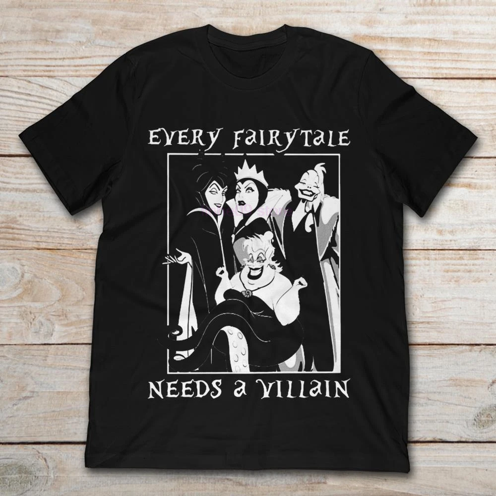 

2019 Brand Evil Queen Cruella de Vil Ursula Maleficent Every Fairy Tale Needs A Villain men t-shirt