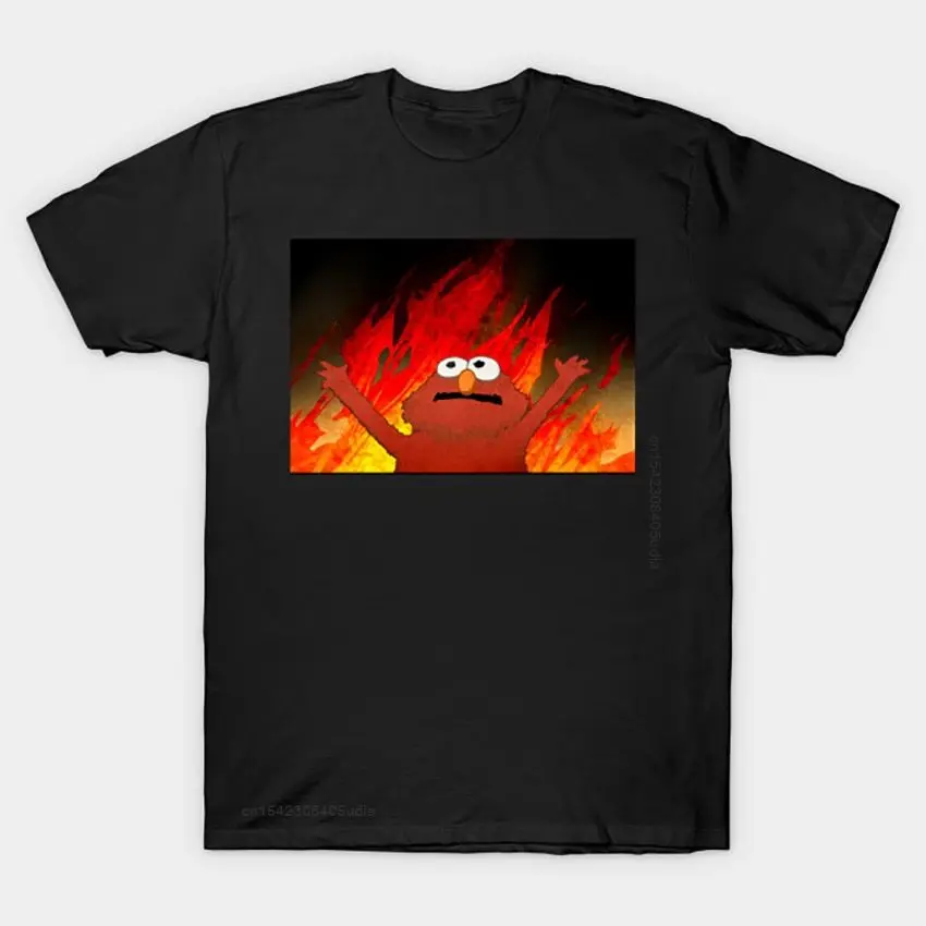 Футболка Elmos Fire футболка Elmo для мужчин и женщин забавная с рисунком огненного