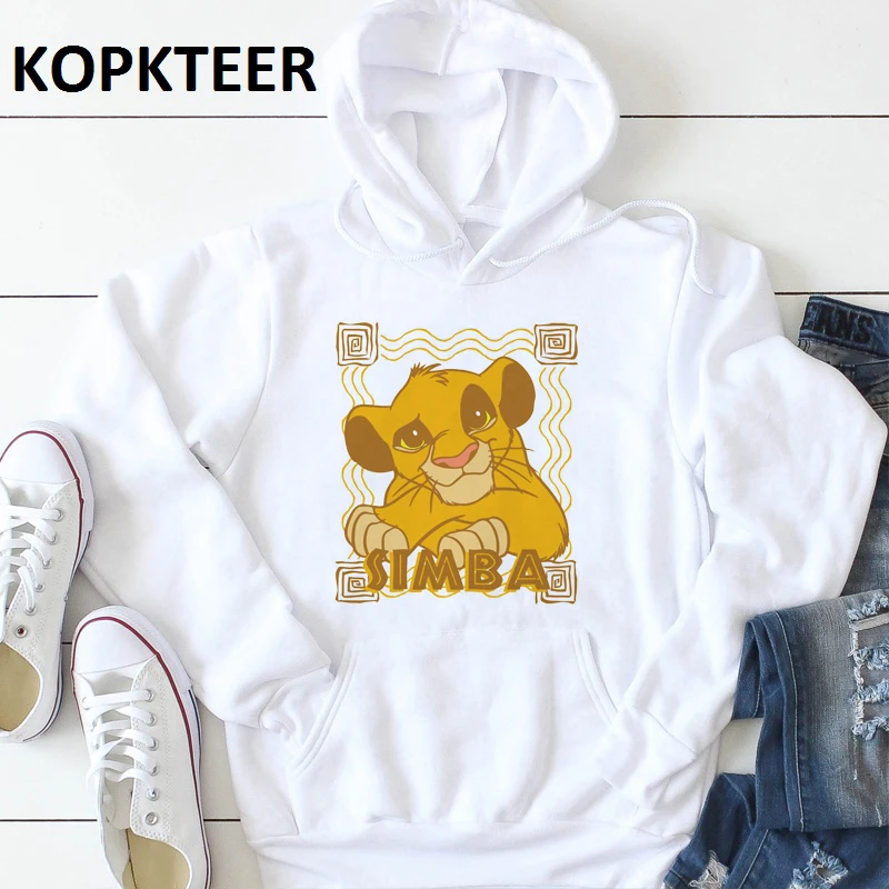  Simba Lion King Graphic Sweatshirt Kawaii Aesthetic Hoodies 2019 Women Fashion Pullovers Winter War