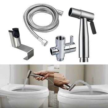 

Handheld Toilet bidet sprayer set Kit Stainless Steel Hand Bidet faucet for Bathroom hand sprayer shower head self cleaning