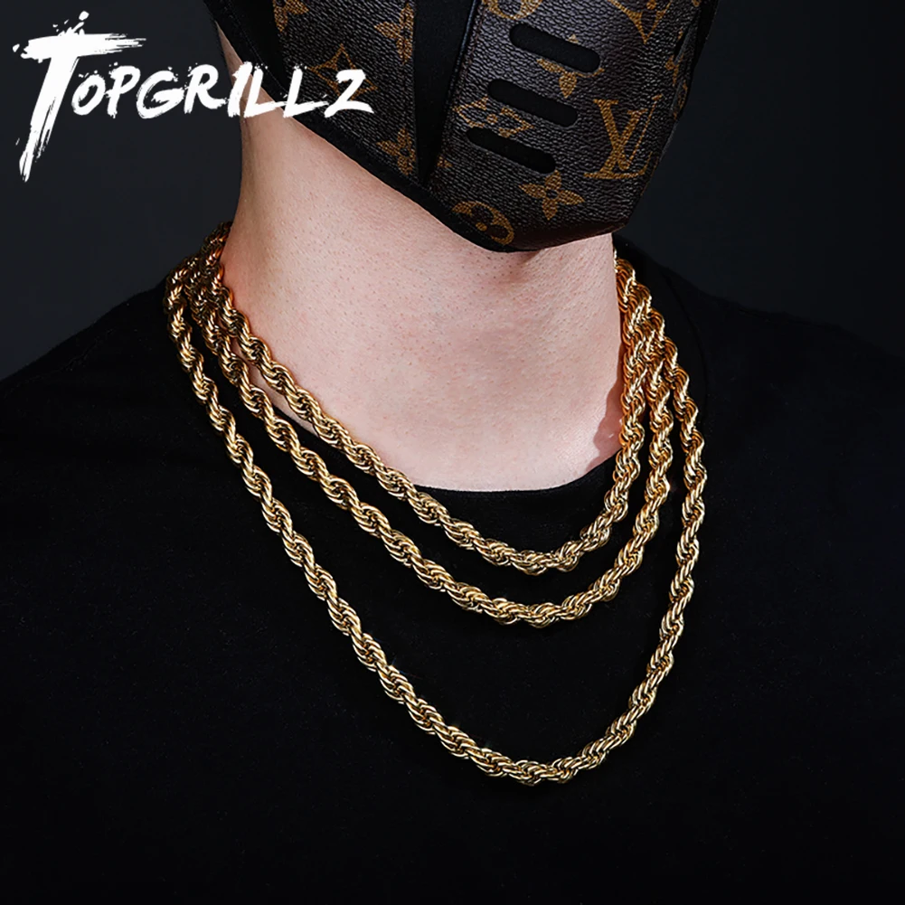 TOPGRILLZ 8 мм цепочка из нержавеющей стали 18 &quot20&quot 24 &quotЗолотое ожерелье в стиле