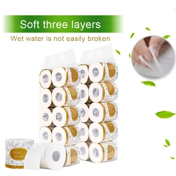 

10 Rolls Toilet Paper 3-ply Bath Tissue Bathroom White Soft for Home Hotel Public JS23