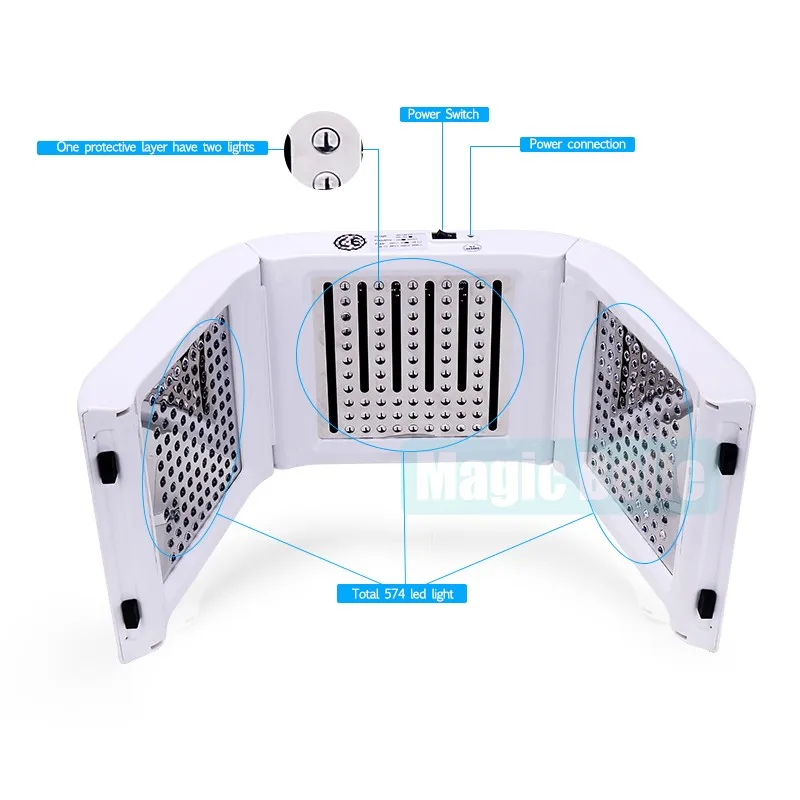 CE Approval Foldable LED Lights In 7 Colors Stimulating Collagen Production Beauty Machine