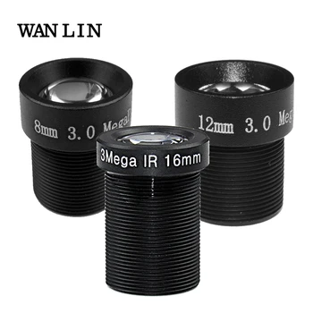 IP 카메라 보안 감시용 CCTV 렌즈, IR 필터 추가 가능, 3MP HD, 16mm, 12mm, 8mm, 1/2 인치, M12