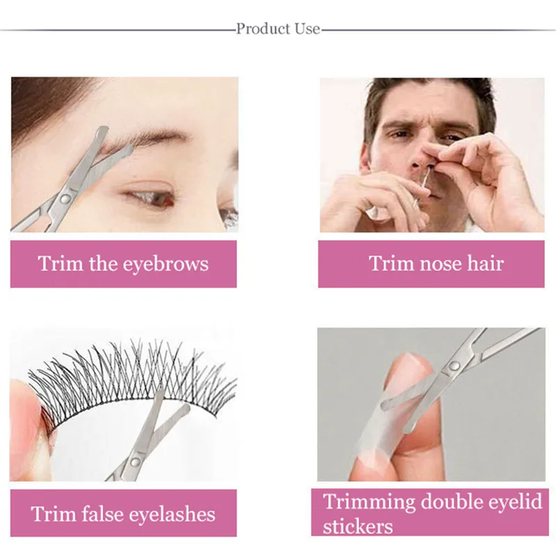 1pc Stainless Steel Portable Round Head Curved Mustache Nose Ear Hair Remover Scissor Trimmer Safety Eyebrow Beauty Scissors 5