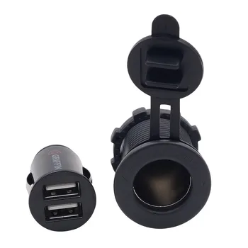 

Car Cigarette Lighter Socket DC 12V Dual USB Charger Power Adapter Outlet modulo mp3 usb fm bluetooth transmitter fm передатчик