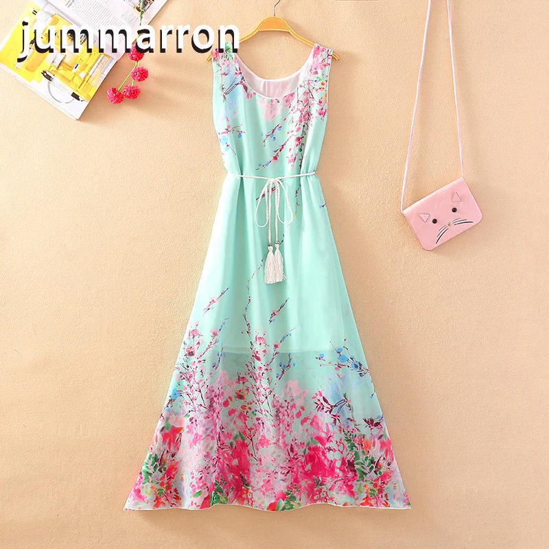 

jummarron 2020 Summer new loose home breathable dress light clothes Korean of high waist slimming knee plus size women dresses