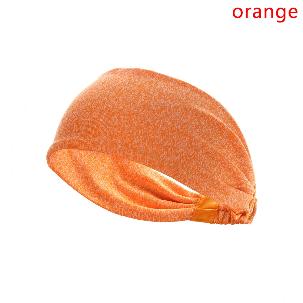 Оранжевый 1 шт. хлопок тюрбан с узлом дышащие прочные разноцветные повязки для головы широкие унисекс впитывают пот эластичность Спорт Йога повязки для волос - Цвет: Оранжевый
