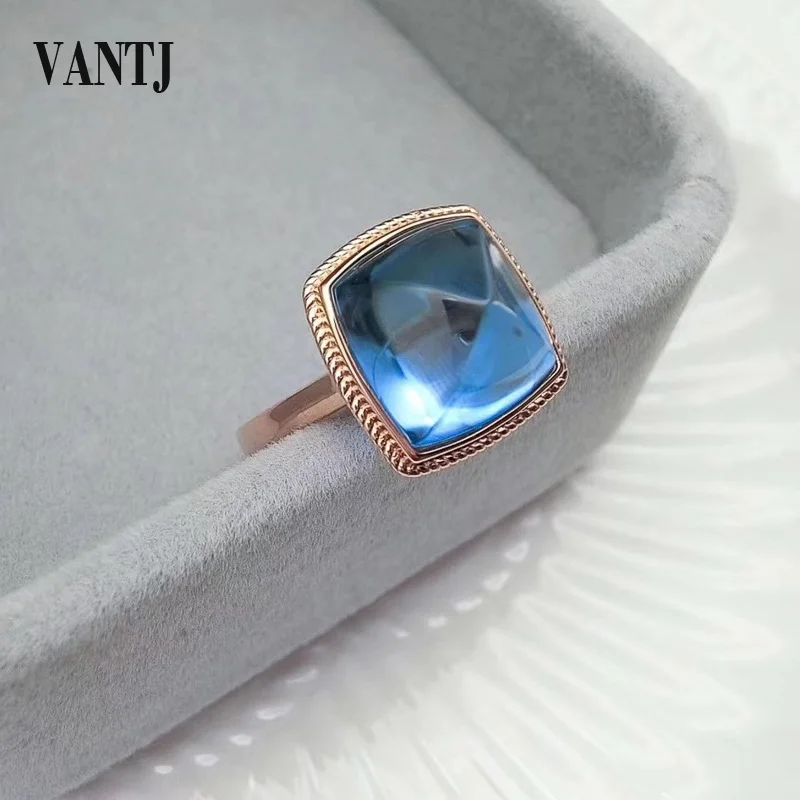 Женское кольцо с топазом VANTJ Real14K розовое золото ювелирные украшения для помолвки