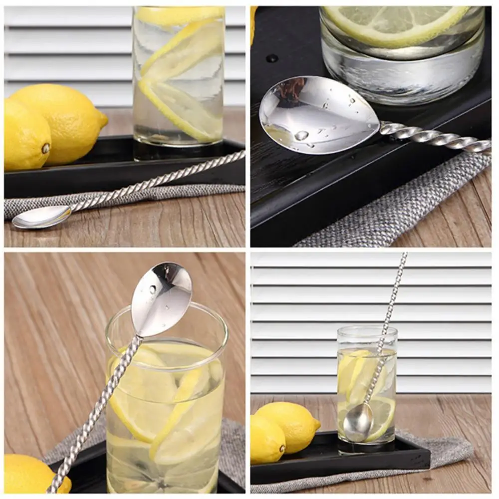Spoon Double-ended Spiral Cocktail Coffee Stirring Stainless Steel Long Handle Spoon Bar Tools Coffee Accessories