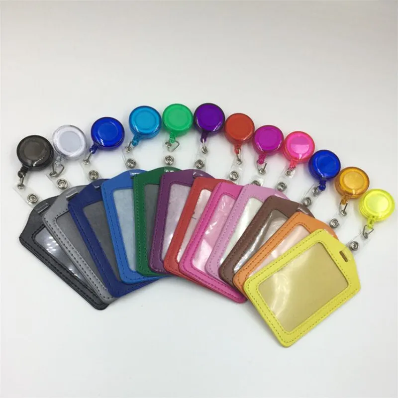 Credit Card Holders With Retractable Badge Reels Clip Name Badge Office School Supplies Identity Protective Card Cover