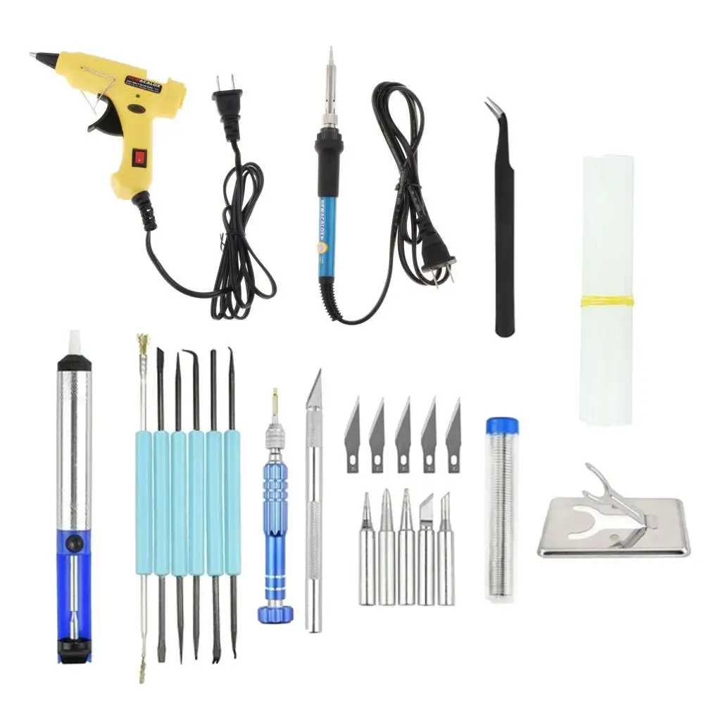 

Soldering Iron Kit 110V 60W Adjustable Temperature Soldering Gun Welding Tools