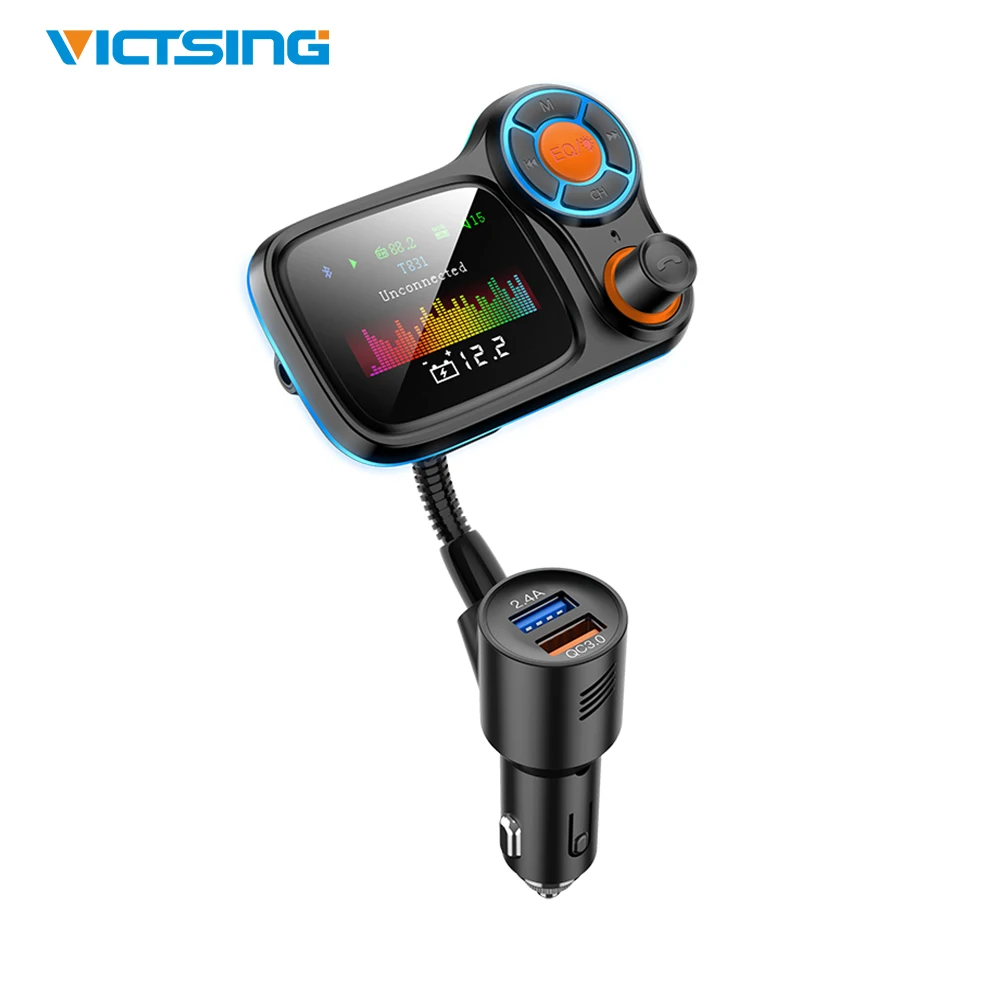 Автомобильный FM-передатчик VicTsing Bluetooth 5 0 mp3-плеер быстрая зарядка 4 режима