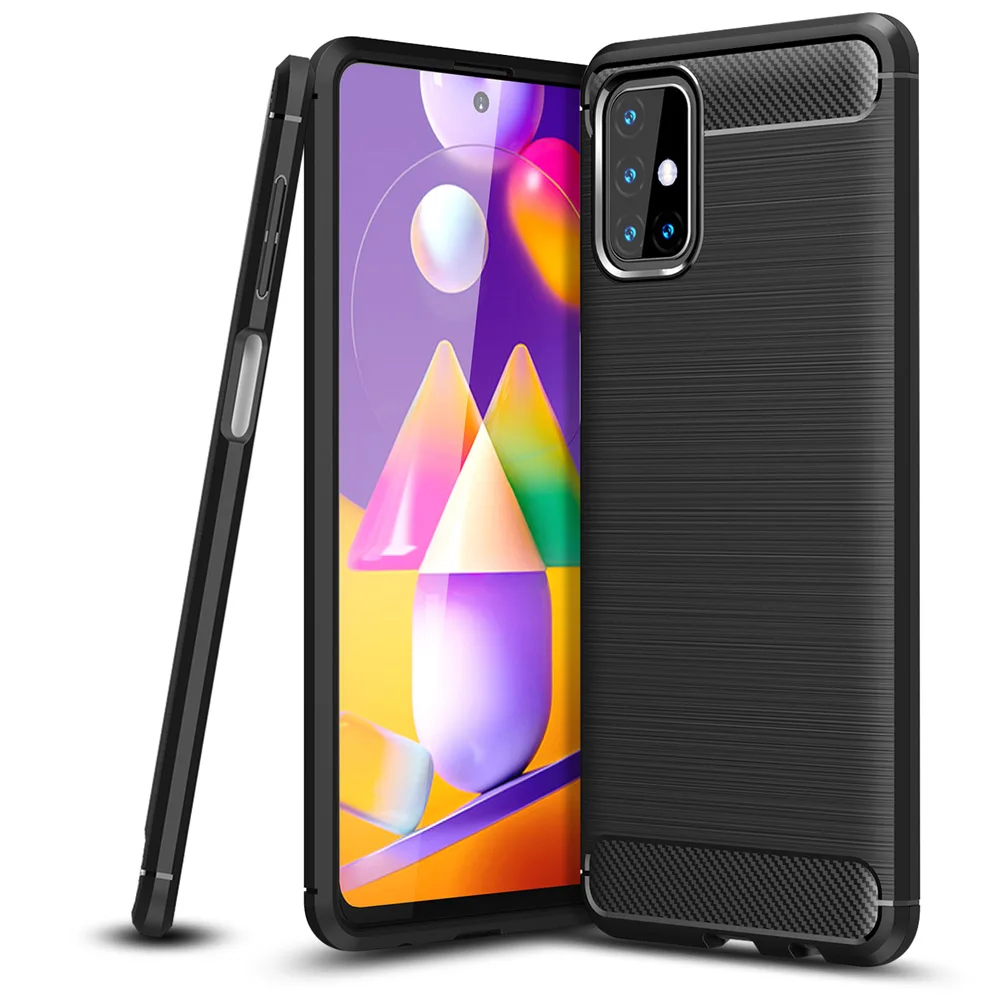 Чехол для Samsung Galaxy M31S ТПУ углеродное волокно | Мобильные телефоны и аксессуары