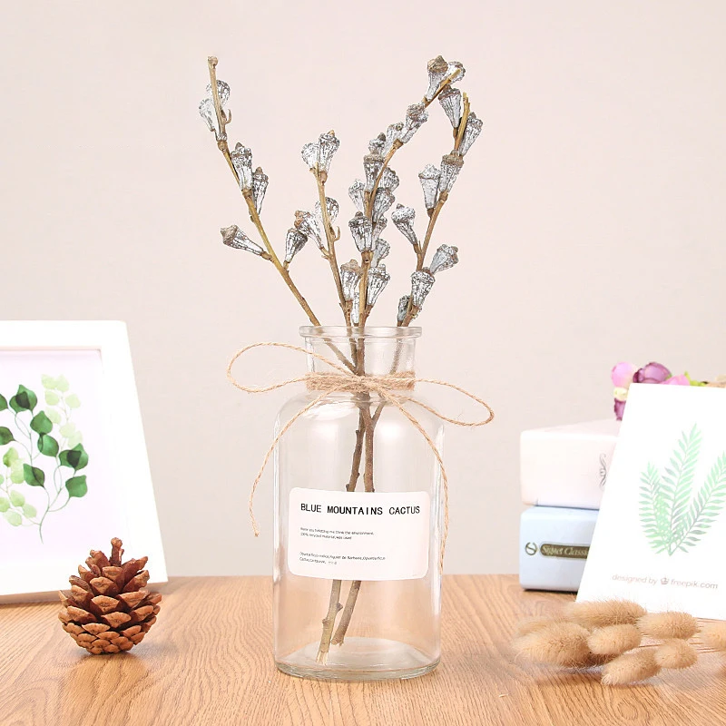 Красный Ваза для гидропоники М мини домашний горшок Cheaphomedecor коричневый прозрачный винтажный Японский табелопдекор искусство - Цвет: Красный