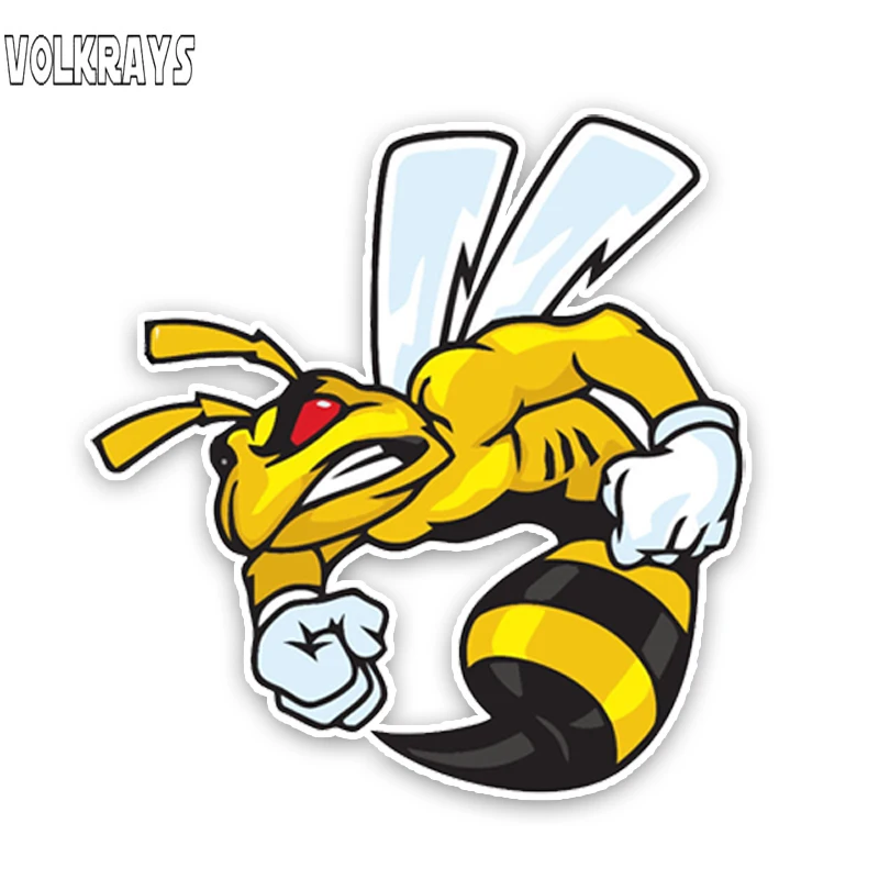 Volkrays Милая Автомобильная наклейка Angry Cartoon Hornets цветные аксессуары