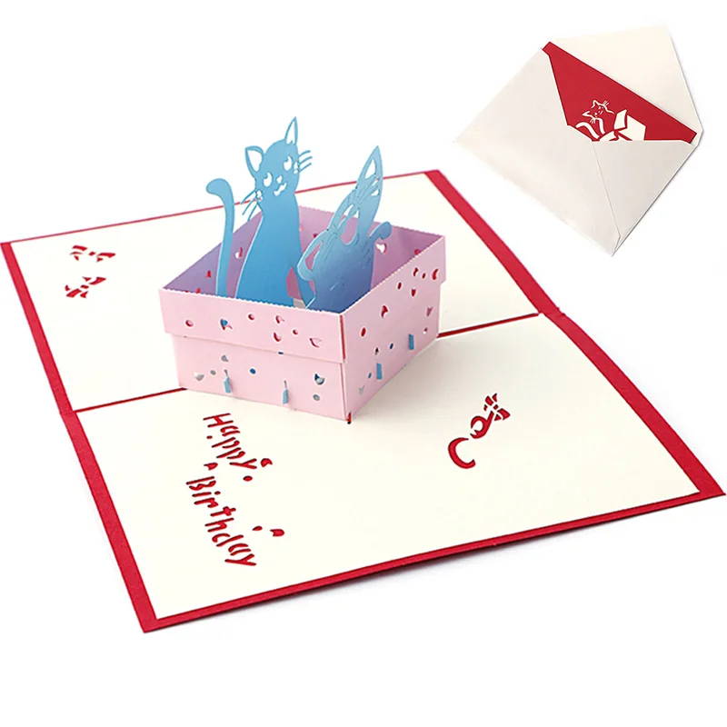 

3D Pop Up Greeting Card Handmade Happy Birthday Merry Christmas Card