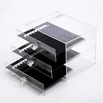 

New Shelf Acrylic Box Transparent Necklace Crystal Rack Jewelry Showing Earrings Hanger Nail Art Display Stand