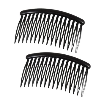 

2pcs Women's Girls 16-teeth Plastic Hair Comb / Hair Clip / Hair Pin / Hair Accesories (Black)