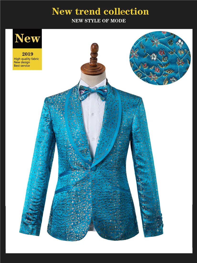same as picture Thorndike costum сделано Золотой классический узор стиль мужской свадебный костюм двубортное пальто высокого качества мужской Wondeful костюм - Цвет: same as picture