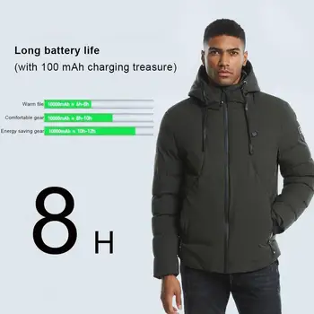 

USB Charging Heating Cotton Coat Electric Heating Male Father Intelligent Heating Clothes for Middle-aged Elderly Winter