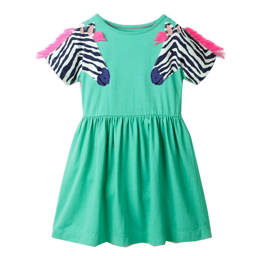 Новинка года; летнее платье с единорогом; одежда для маленьких девочек; хлопковая Туника; платья для маленьких девочек; одежда для детей; детское платье принцессы с изображением животных