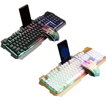 

Wired Gaming Keyboard Mouse Combo Set Colorful LED Backlit Desktop Computer Gaming Keyboad Lighted Laptop Gaming Mouse