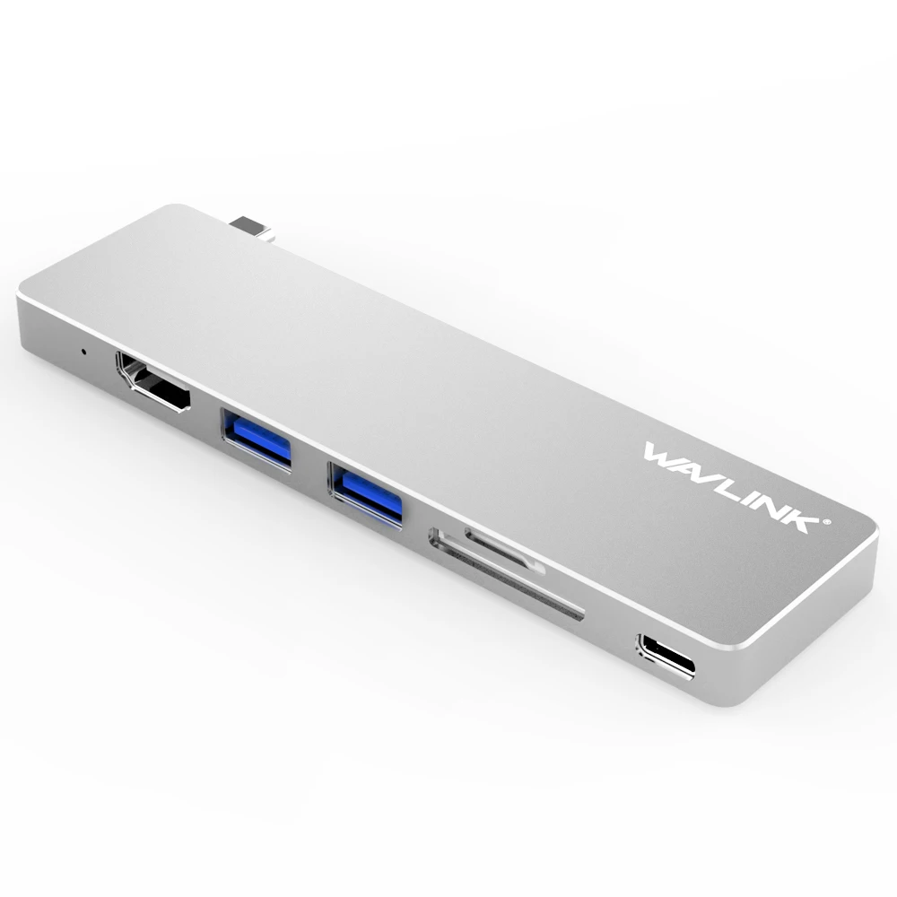 3404M Silver Hub Wavlink usb-хаб C концентратор для Мульти USB 3,0 HDMI адаптер 4K док-станция для MacBook Pro usb type C разветвитель концентратор для ПК ноутбука Hab - Цвет: 3404M Silver Hub