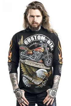 

Men's Motorcycles 3D Printing Retro Punk Round Neck Long Sleeve T-Shirt plus big size