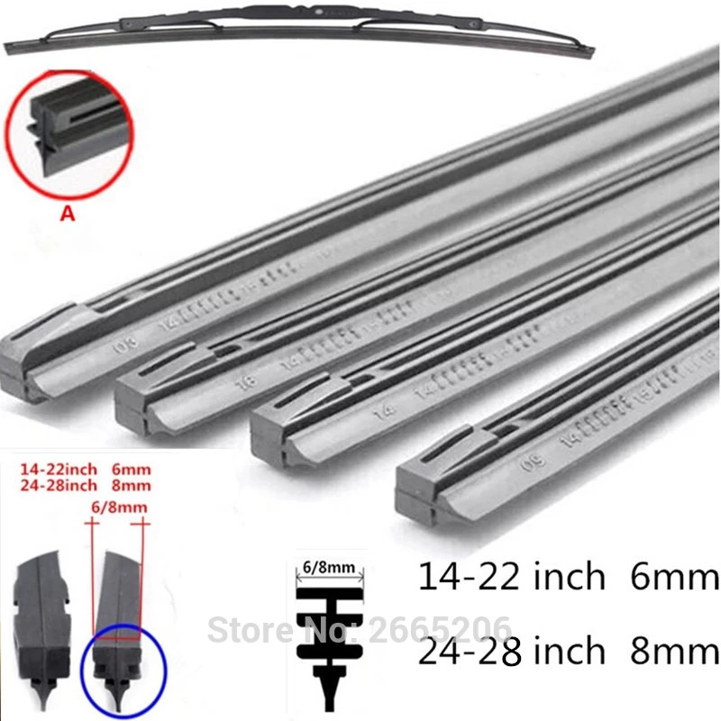 Free Shipping Car Windscreen Wipers Rubber Strip Wiper Blade For