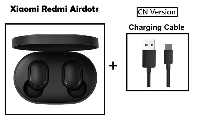 Xiaomi Redmi Xiaomi беспроводные наушники Голосовое управление Bluetooth 5,0 шумоподавление управление - Цвет: cn add charger cable
