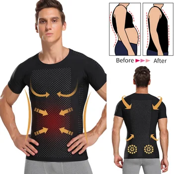 

Men's Shirt Shapewear Slimming Belt Corset Vest Body Shaper Compression Abdomen Tummy Belly Control Slim Abdominal Binder