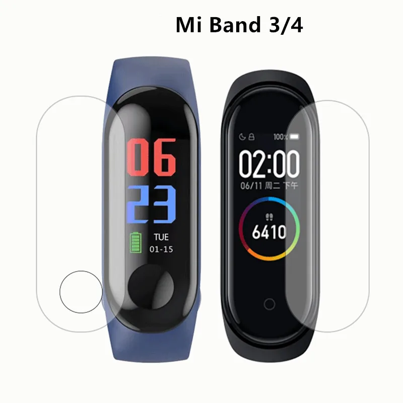 Для Xiaomi Mi Band 3/4 закаленная Гидрогелевая пленка для 2 устойчивая к царапинам
