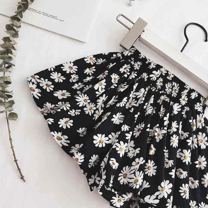 2-7Y Girls Flower Shorts Summer Clothes Cotton Wide-Leg Pants Baby Small Floral Culottes Children's Clothing kids shorts,kids trousers