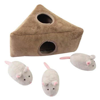 

Interactive Dog Toy Bite-resistant Pet Squeaky Toy Imitation Animals Dolls With Hidden Nest For Dog Training And Playing M2