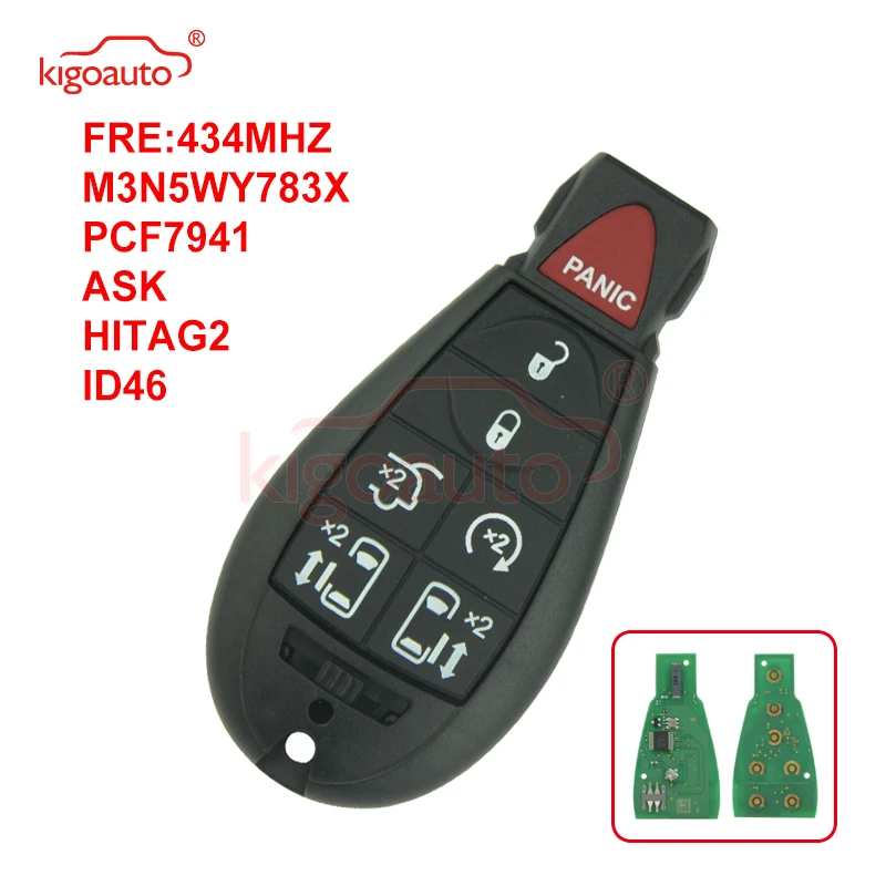 

Kigoauto #10 Fobik key 7 button remote 434Mhz M3N5WY783X for Jeep Commander Grand Cherokee 2009