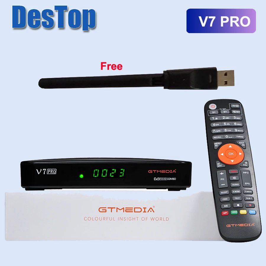 3 шт. GTMEDIA V7 Pro DVB-S2 H.265 DVB-T2 спутниковый ресивер декодер наземный HD ТВ коробка