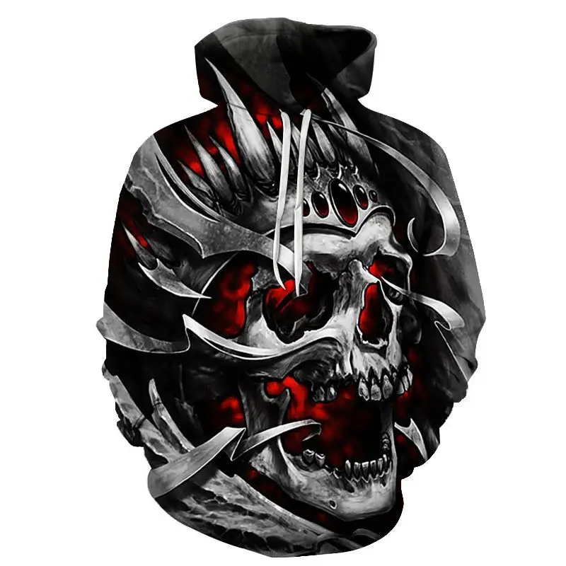 

New 2019 Custom Unisex Sweatshirt 3D Skull Printed Pullovers Hoodies Dropship Asian size S-6XL