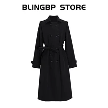 BLINGBP Women Chic Office Lady Double Breasted Blazer Vintage Coat Fashion lapel Long Sleeve Ladies Outerwear Stylish Tops