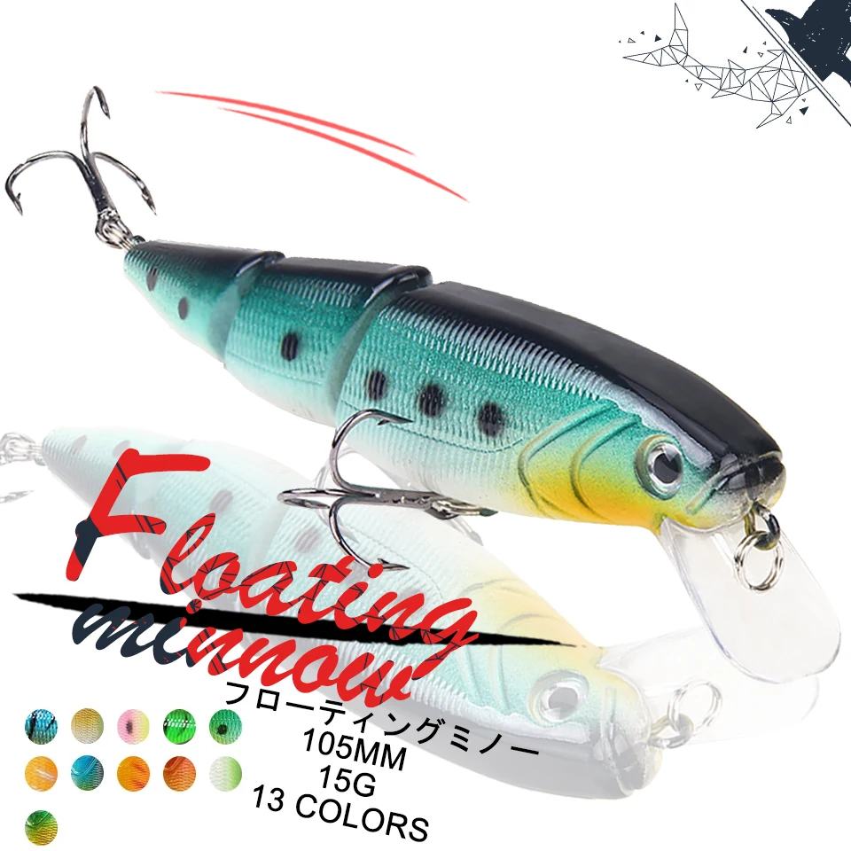 1pcs Multi Section Sea Bass Hard Fishing Lure 3d Fish Eyes