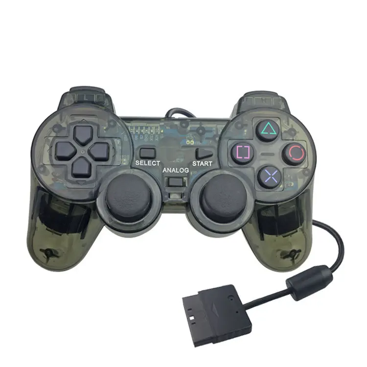 Wired Gamepad For Sony PS2 Controller Double Shock  Joystick Transparent Joypad
