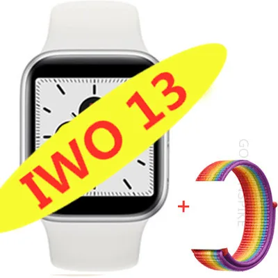 Умные часы IWO 13 1:1 series 5 44 мм PK IWO 10 11 12 для apple iPhone 11 max IOS Android phone smartwatch человек ip68 водонепроницаемый - Цвет: add Nylon strap