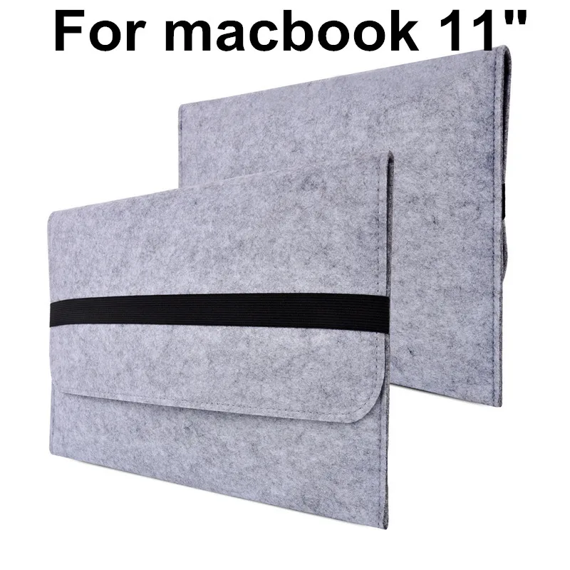 Шерстяной войлочный конверт, чехол для ноутбука, сумка-мессенджер для MacBook Air Go Pro 1" 13" Xiaomi, сумка для ноутбука, Новинка - Цвет: LightGray11