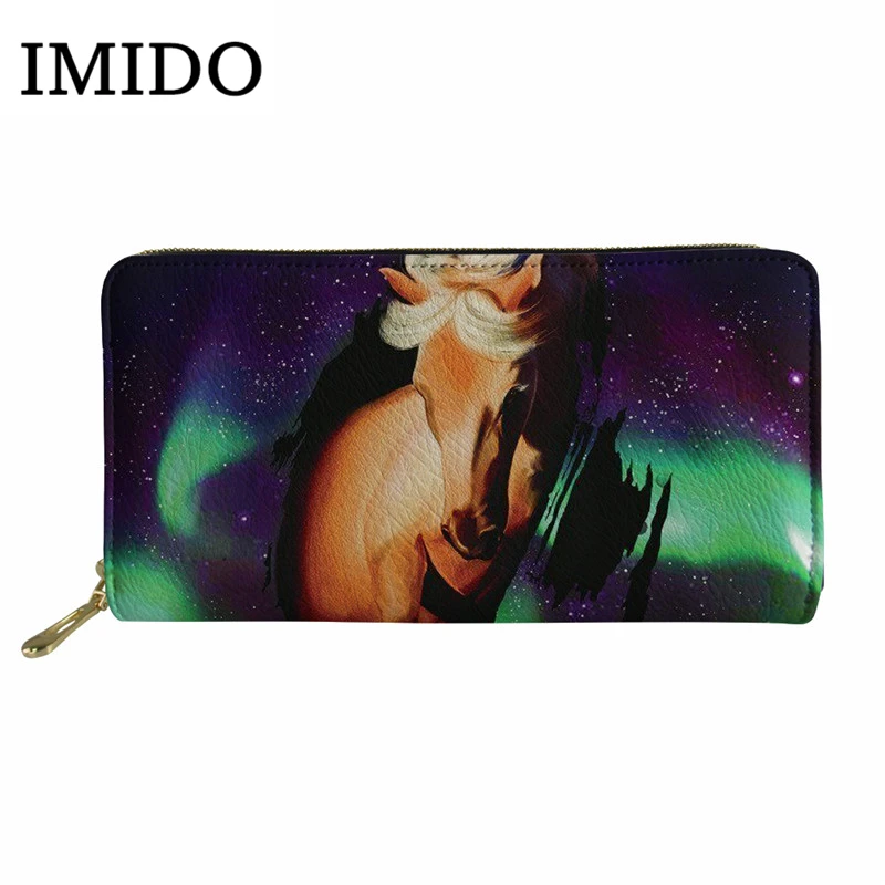 IMIDO длинный кожаный кошелек для лошади мужской Роскошный кошелек удобная сумка мужской женский кошелек Walets для дам кошелек сумочка для телефона