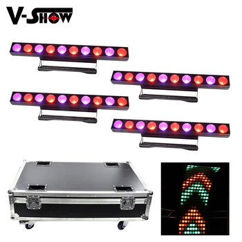 

4pcs With Case Led Bar Wash Light 10 Dot 30W RGBW 4in1 Led COB Dmx 512 Individual Control Dj Light For Landscape Stage Lighting