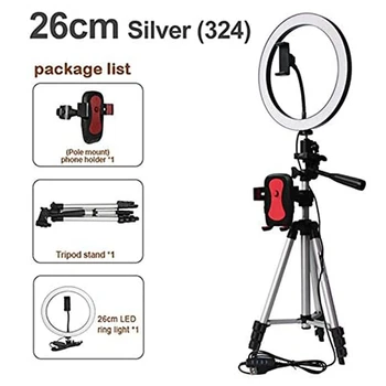

Tripod Phone Holder with Led Ring Light with Bluetooth Shutter for Selfie Camera Photography YouTube Makeup Phone