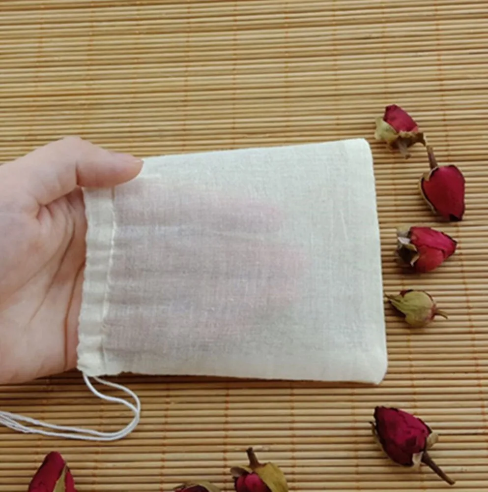 1 шт пустые чайные пакетики, струнная тепловое уплотнение, фильтровальная бумага, нетканый материал, белый чайный пакетик для трав, свободный, многоразовый