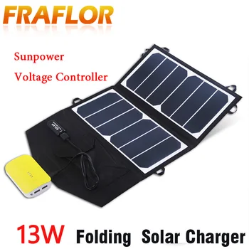 

13W Folding Solar Panel Portable High Efficiency Sunpower Solar Panel Charger Outdoor Solar Charger Pack For Mobile Phone Device